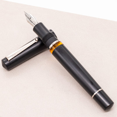 Delta Duna Fountain Pen - Matte Black Palladium Trim Piston Filled