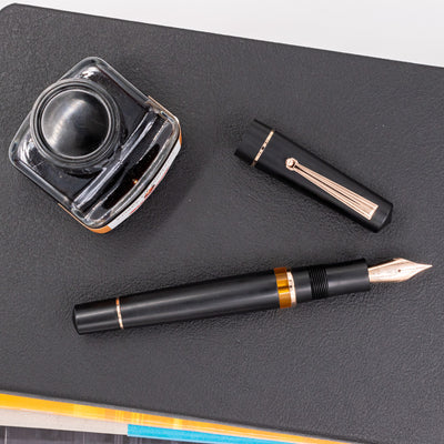 Delta Duna Matte Black & Rose Gold Fountain Pen italy