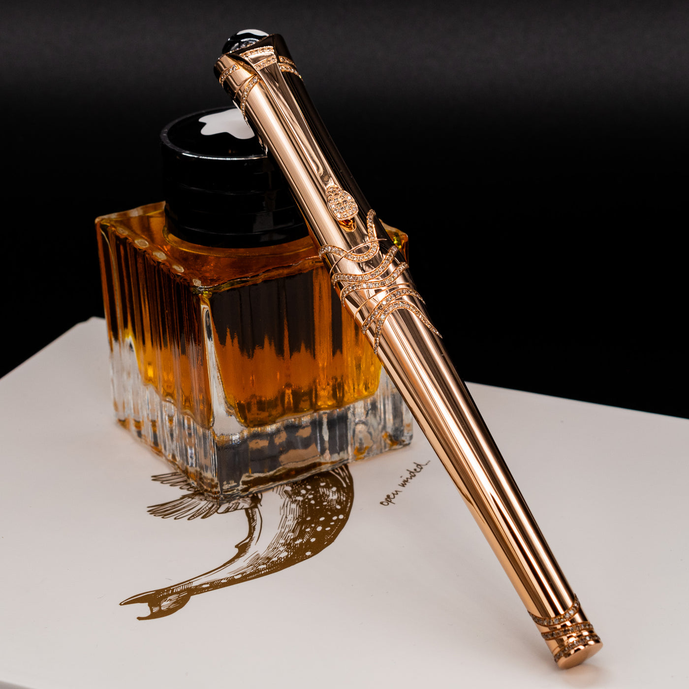 Etoile de Montblanc Joailliere Cognac Solid 18k Rose Gold LE 15 Fountain Pen capped