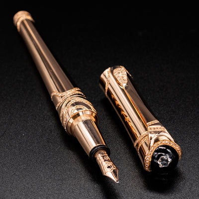 Etoile de Montblanc Joailliere Cognac Solid 18k Rose Gold LE 15 Fountain Pen diamond