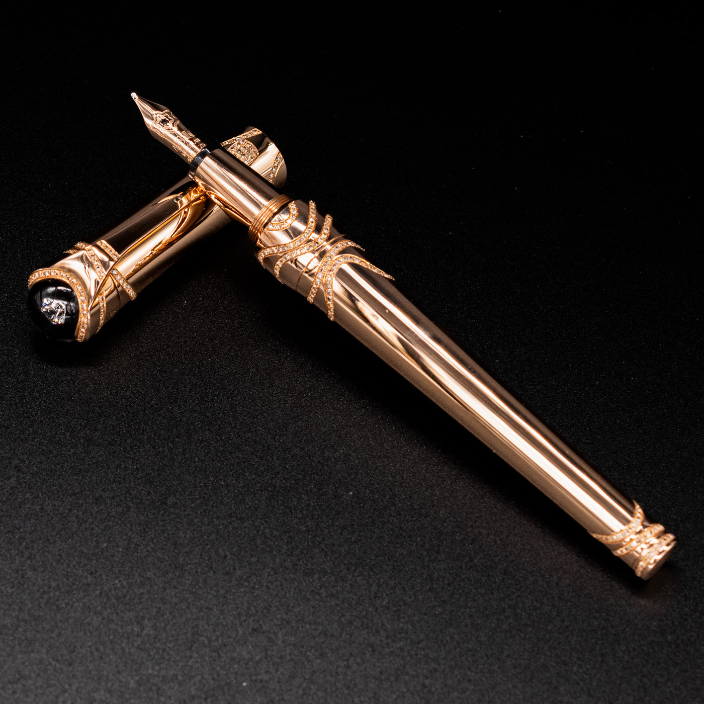 Etoile de Montblanc Joailliere Cognac Solid 18k Rose Gold LE 15 Fountain Pen most expensive fountain pen