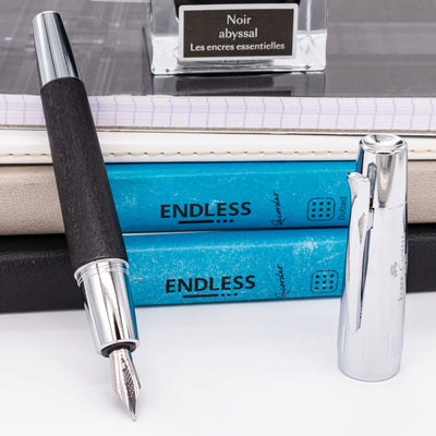 Faber-Castell E-Motion Black Wood & Chrome Fountain Pen