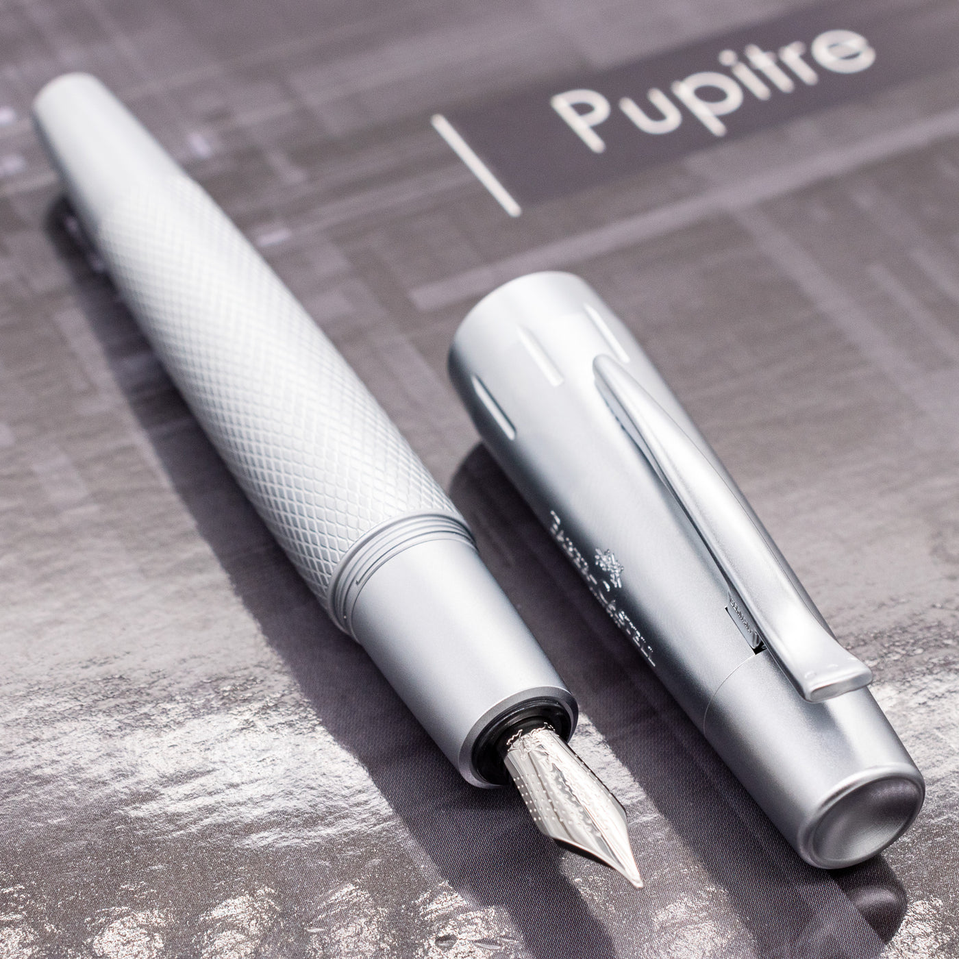 Faber-Castell E-Motion Pure Silver Fountain Pen grey