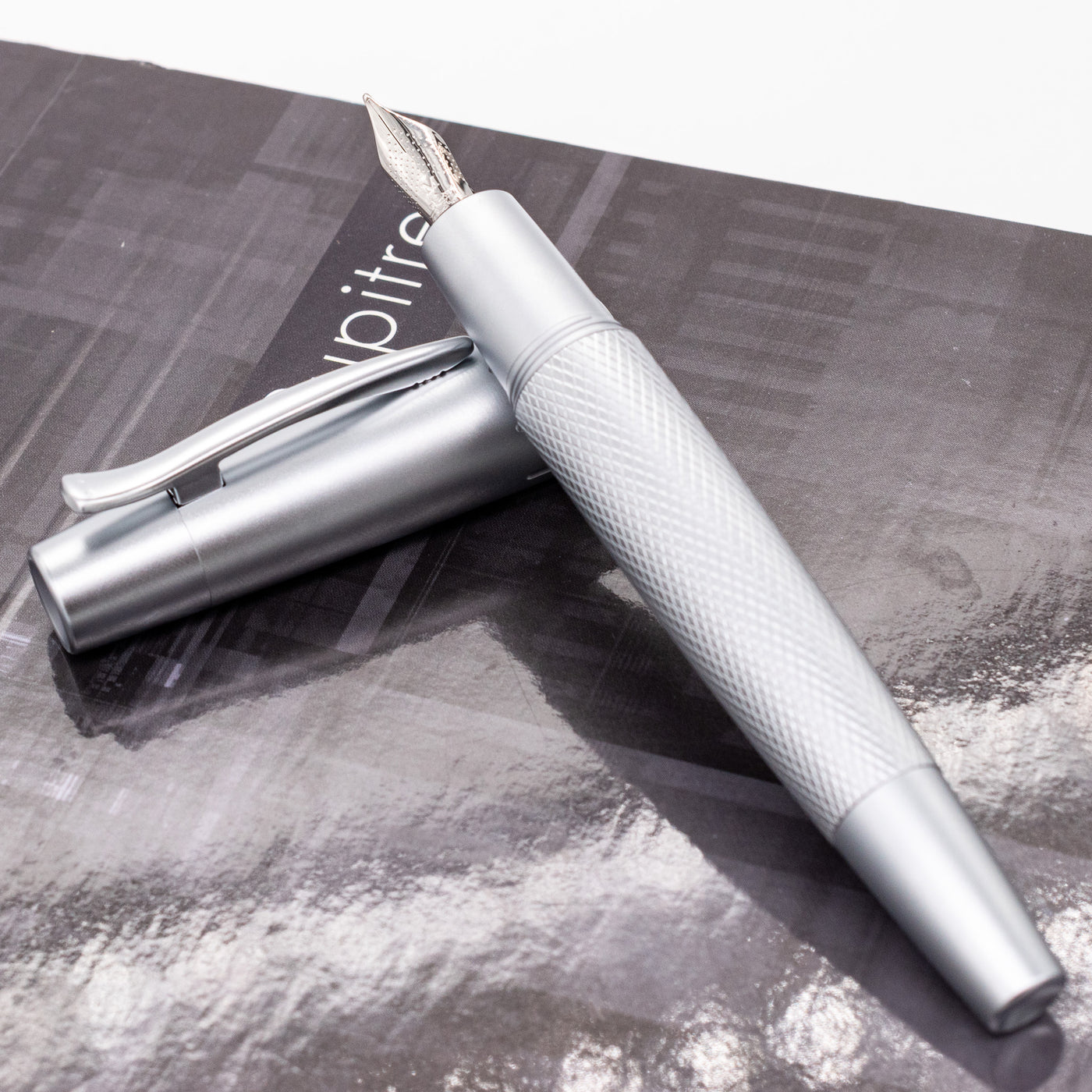 Faber-Castell E-Motion Pure Silver Fountain Pen rare