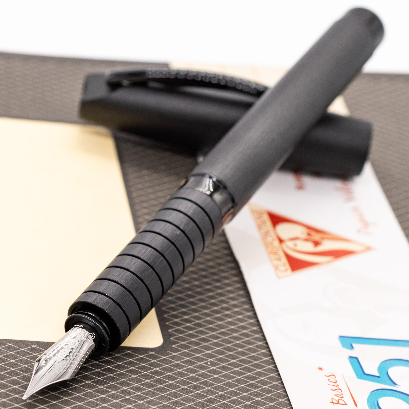 Faber-Castell Essentio Fountain Pen - Aluminum Black uncapped