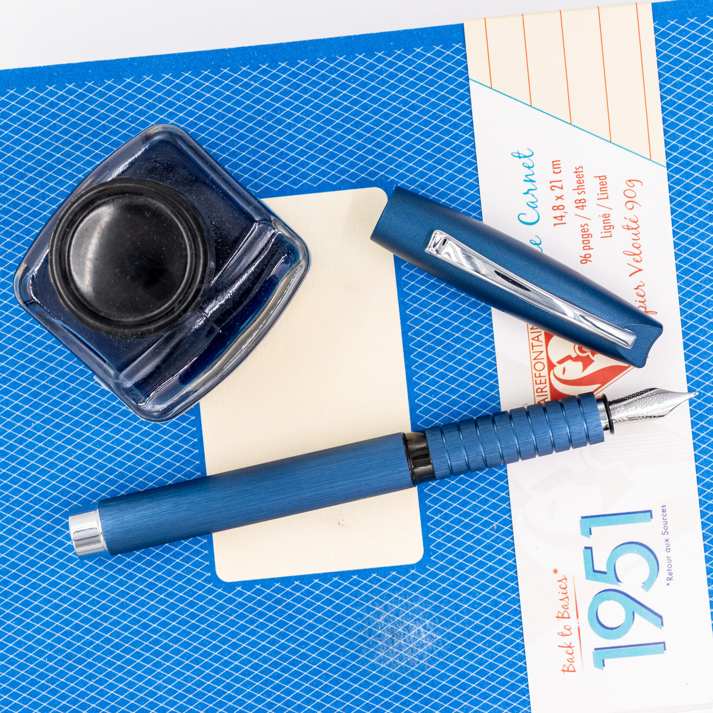 Faber-Castell Essentio Fountain Pen - Aluminum Blue budget friendly