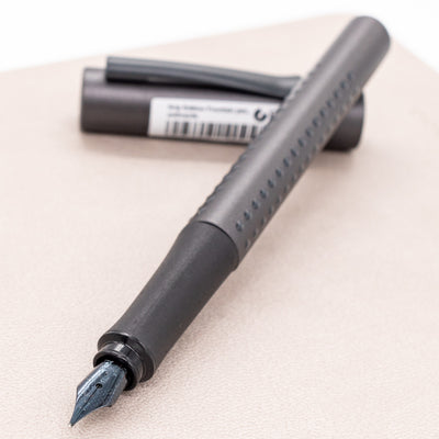 Faber-Castell Grip 2011 Fountain Pen - Anthracite uncapped