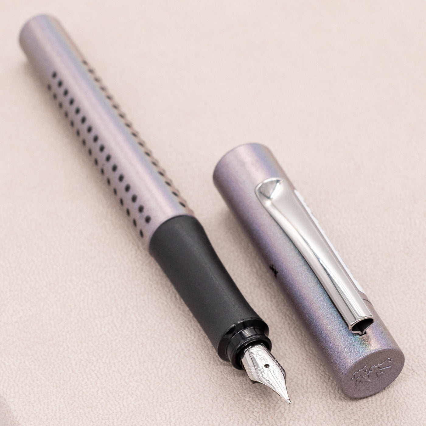 Faber-Castell Grip Glam Fountain Pen - Silver purple