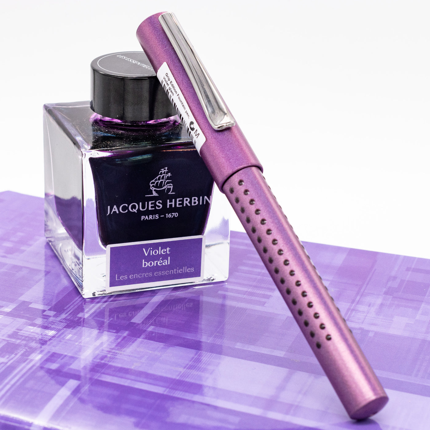 Faber-Castell Grip Glam Fountain Pen - Violet capped