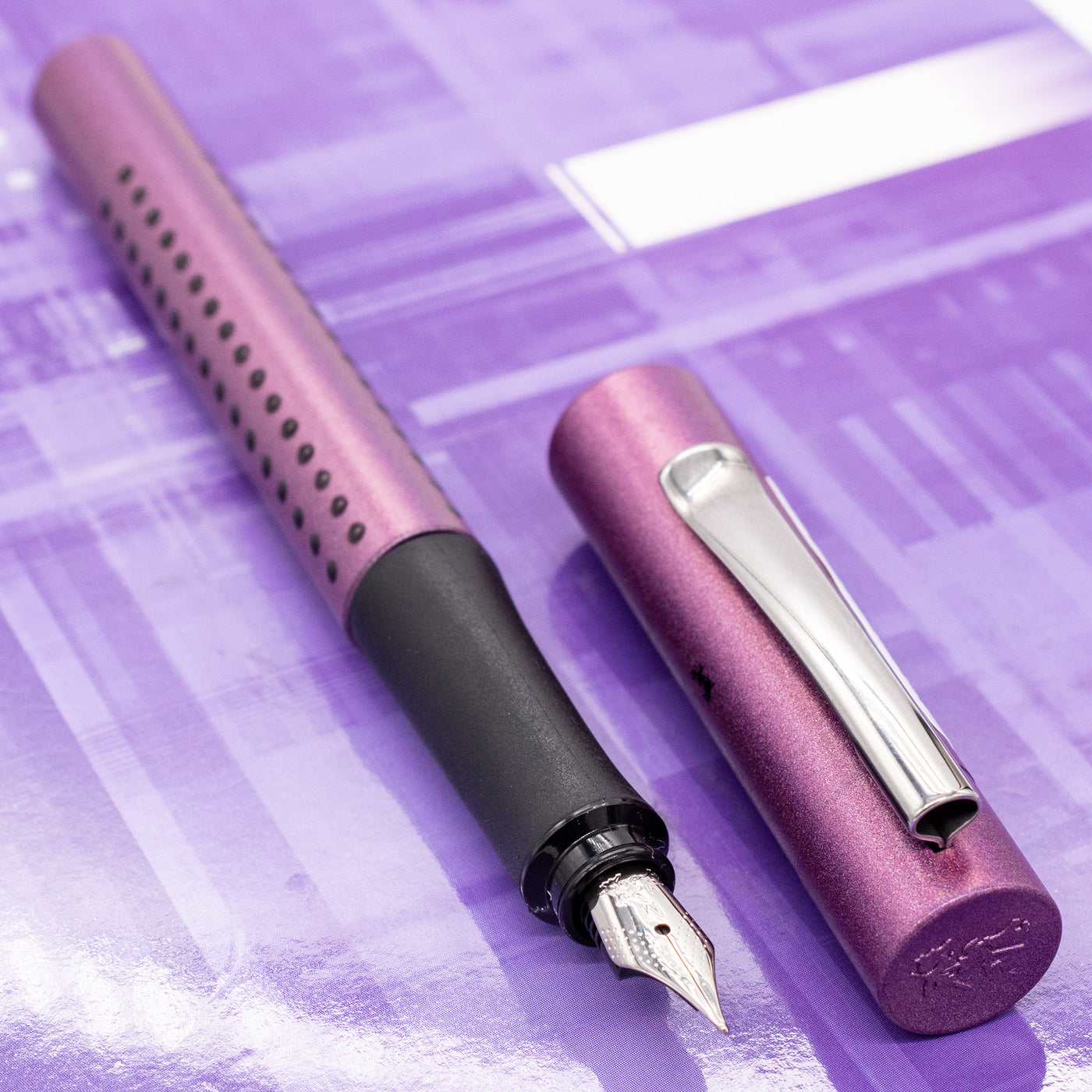 Faber-Castell Grip Glam Fountain Pen - Violet chrome trim