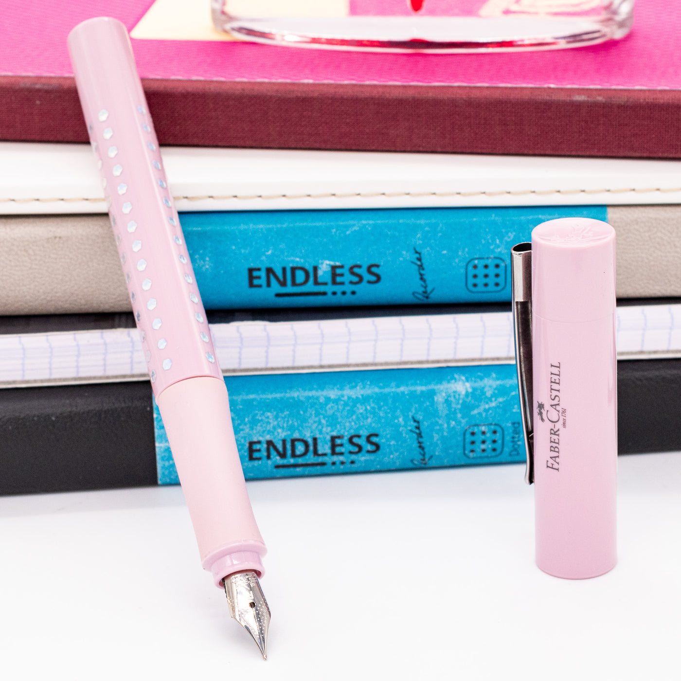 Faber-Castell Grip Sparkle Fountain Pen - Rose