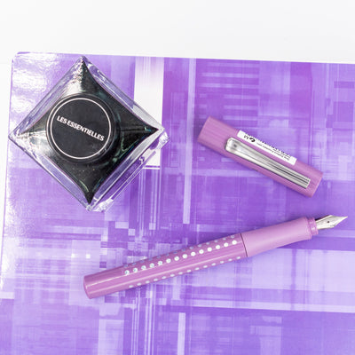 Faber-Castell Grip Sparkle Fountain Pen - Violet silver trim