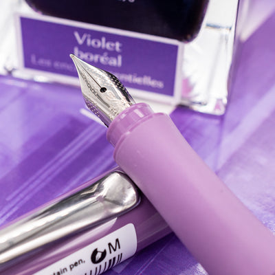 Faber-Castell Grip Sparkle Fountain Pen - Violet stainless steel nib