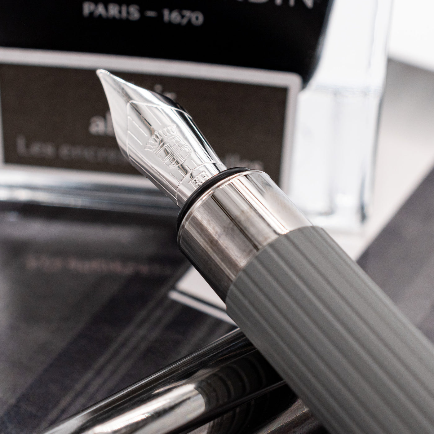 Faber-Castell Tamitio Stone Grey Fountain Pen stainless steel nib