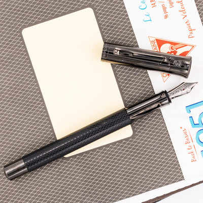 Graf von Faber-Castell Guilloche Fountain Pen - Black Edition blacked out