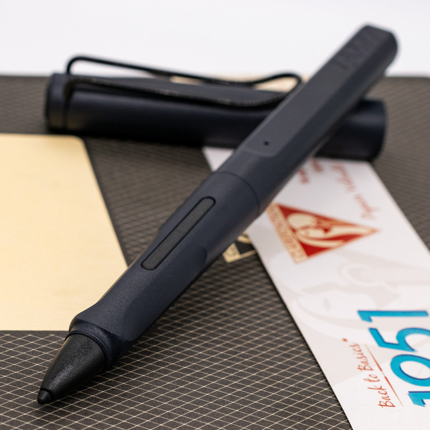 LAMY Safari Note+ Stylus Pen - Steel Black Matte uncapped