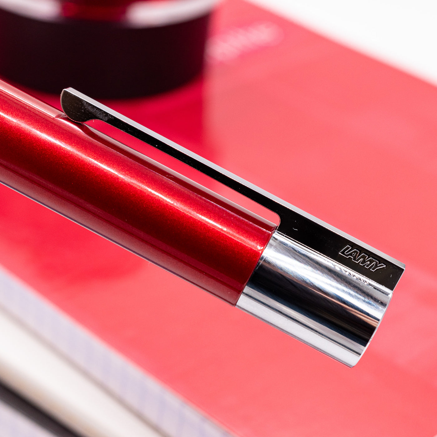 LAMY Scala Piano Red Rollerball Pen clip