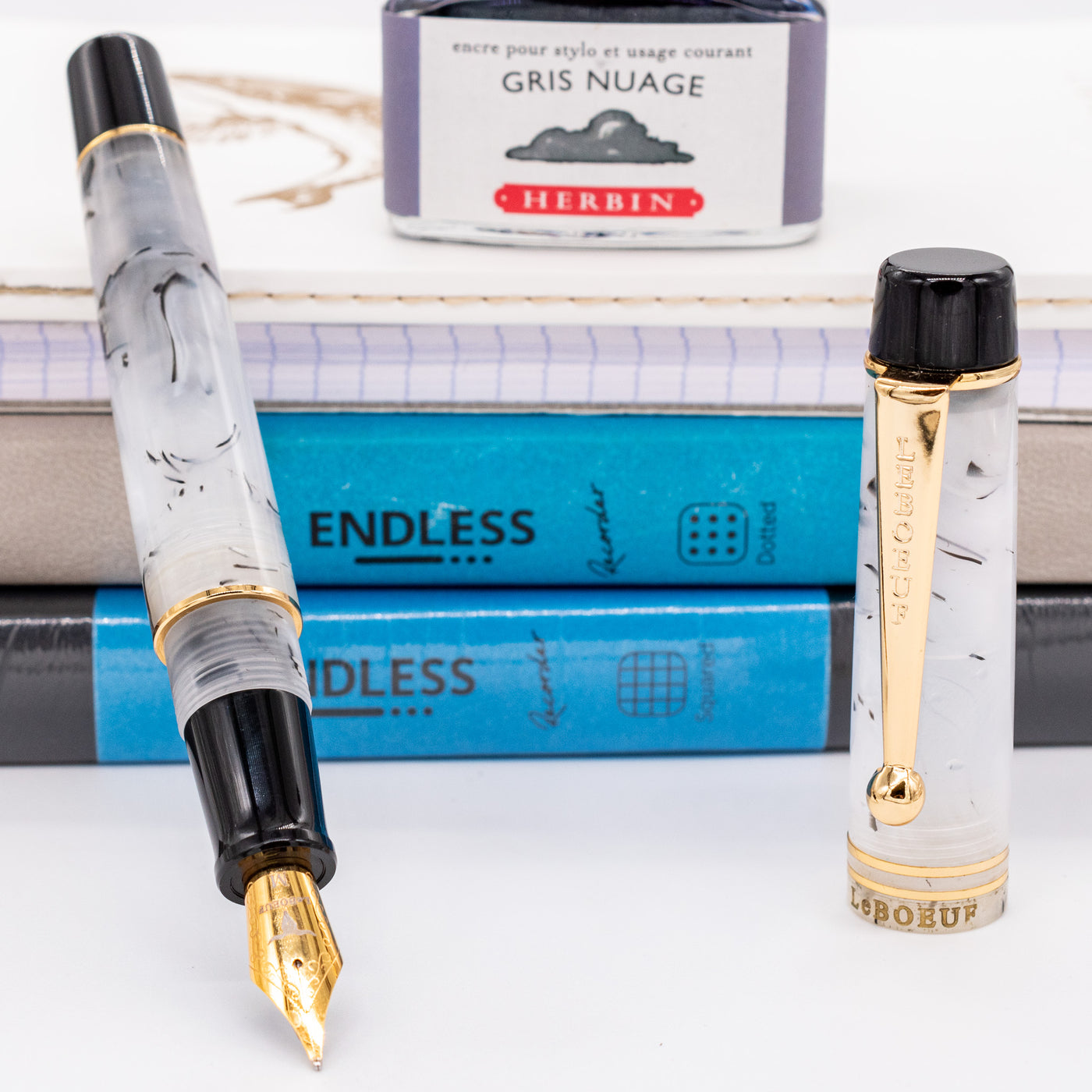 Leboeuf Pilgraim Smoke Gray Pearl Fountain Pen