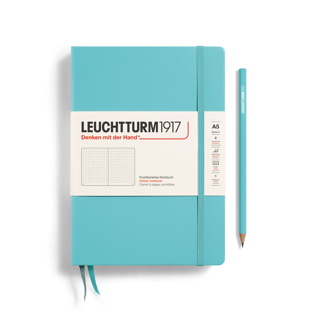 Leuchtturm Hardcover A5 Dotted Notebook - Aquamarine