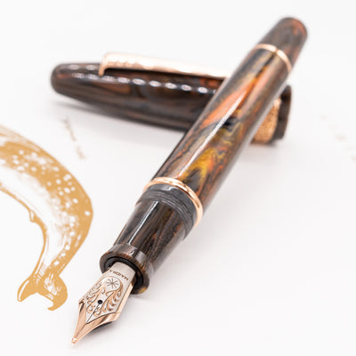 Maiora Ultra Ogiva Golden Age 2.0 Earth Fountain Pen uncapped