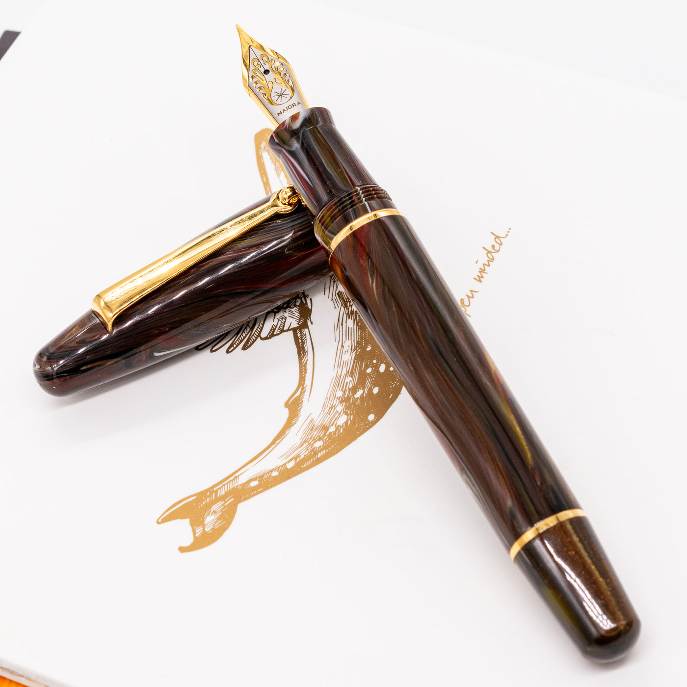 Maiora Ultra Ogiva Golden Age 2.0 Fire Fountain Pen brown