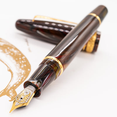 Maiora Ultra Ogiva Golden Age 2.0 Fire Fountain Pen uncapped