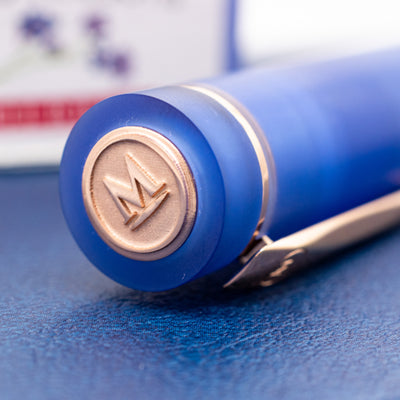 Molteni Modelo 100 Fountain Pen - Matte Blue & Rose Gold cap top