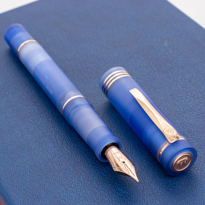 Molteni Modelo 100 Fountain Pen - Matte Blue & Rose Gold demonstrator