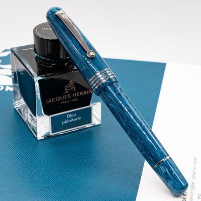 Molteni Modelo 54 Fountain Pen - Capri Blue & Rhodium capped