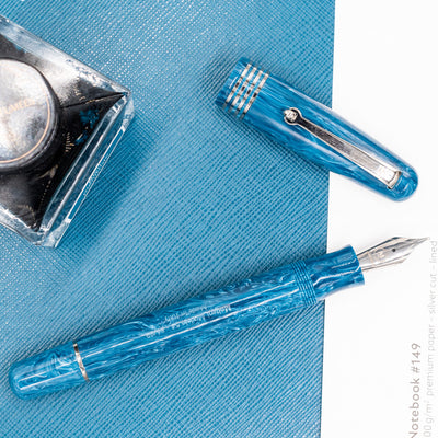 Molteni Modelo 54 Fountain Pen - Capri Blue & Rhodium piston filled