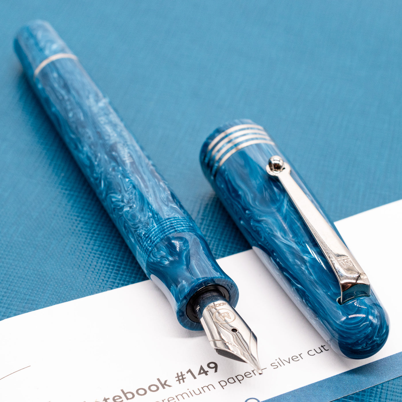 Molteni Modelo 54 Fountain Pen - Capri Blue & Rhodium ST