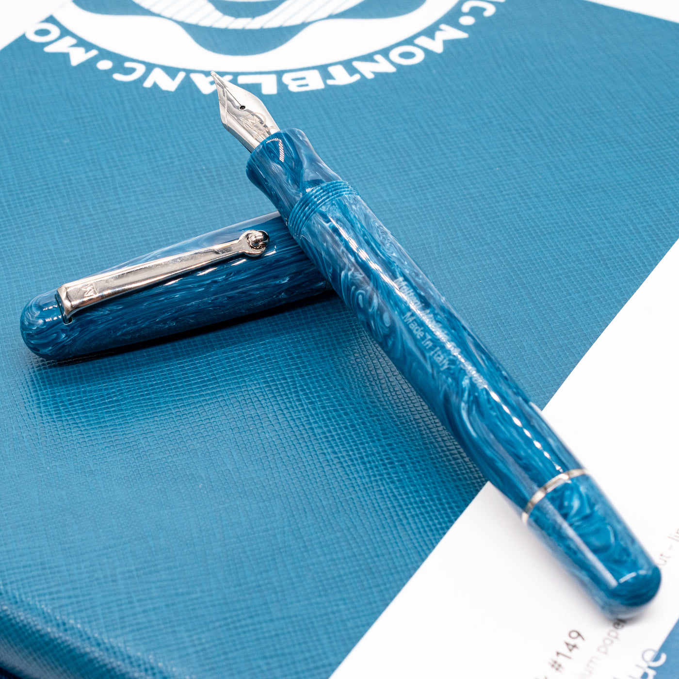 Molteni Modelo 54 Fountain Pen - Capri Blue & Rhodium turquoise