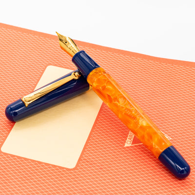 Molteni Modelo 57 Fountain Pen - Gold Trim orange blue
