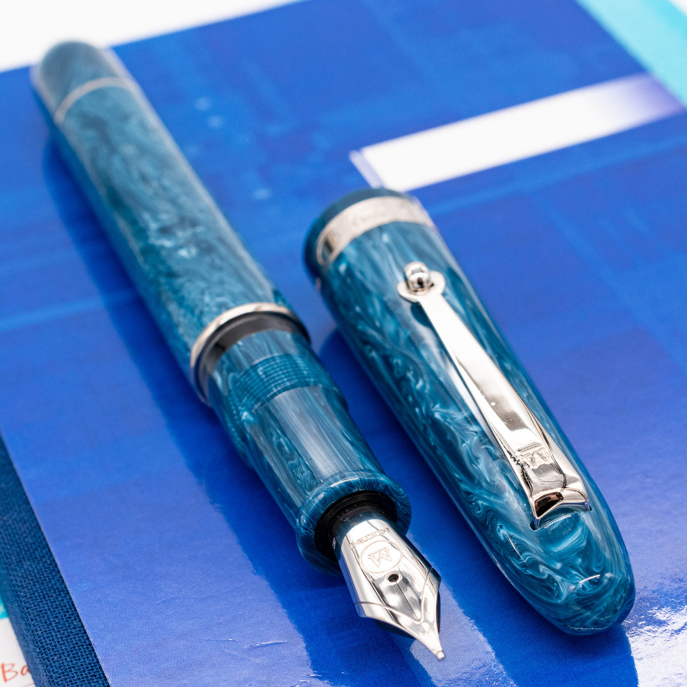 Molteni Modelo 58 Fountain Pen - Capri Blue piston filled