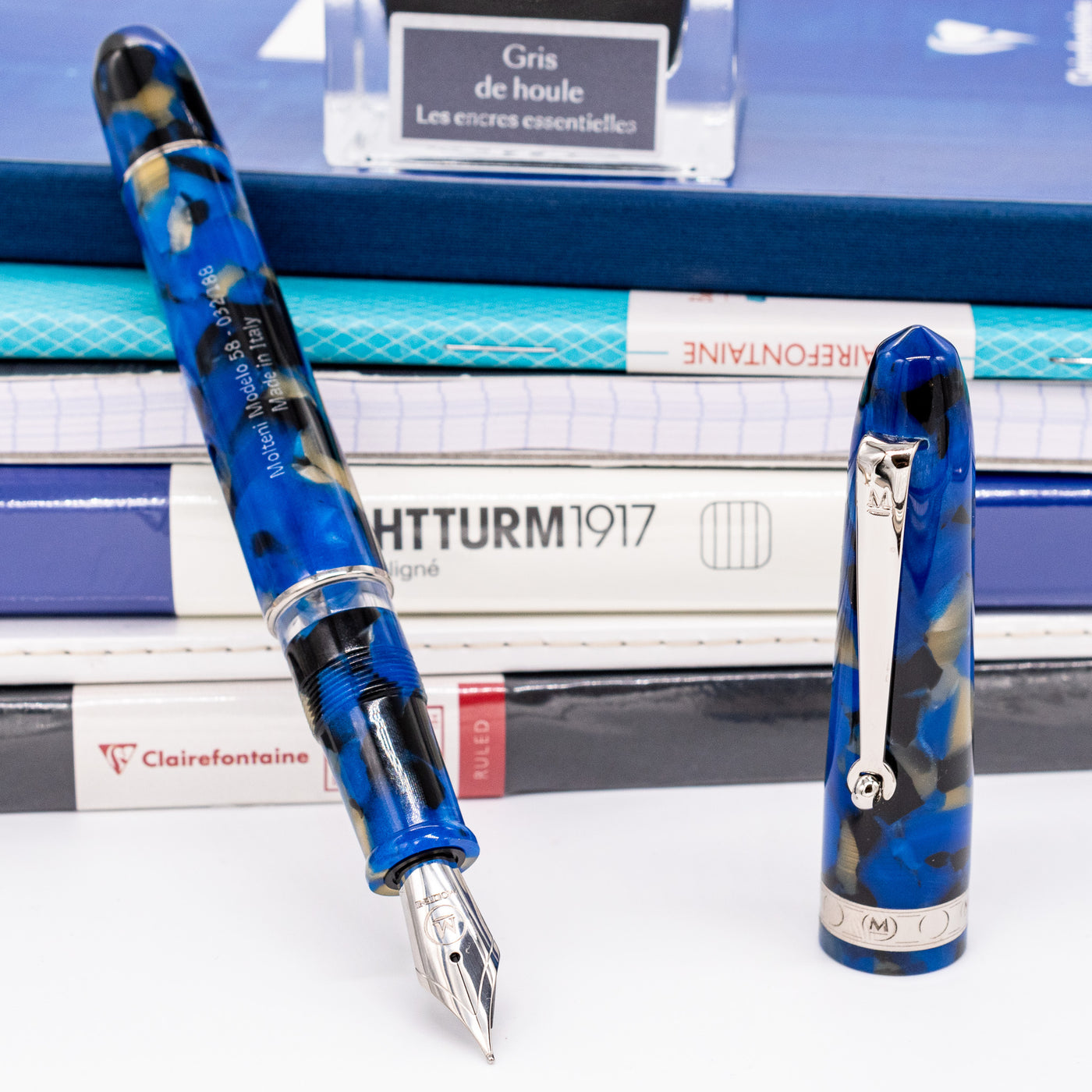 Molteni Modelo 58 Fountain Pen - Stone Blue