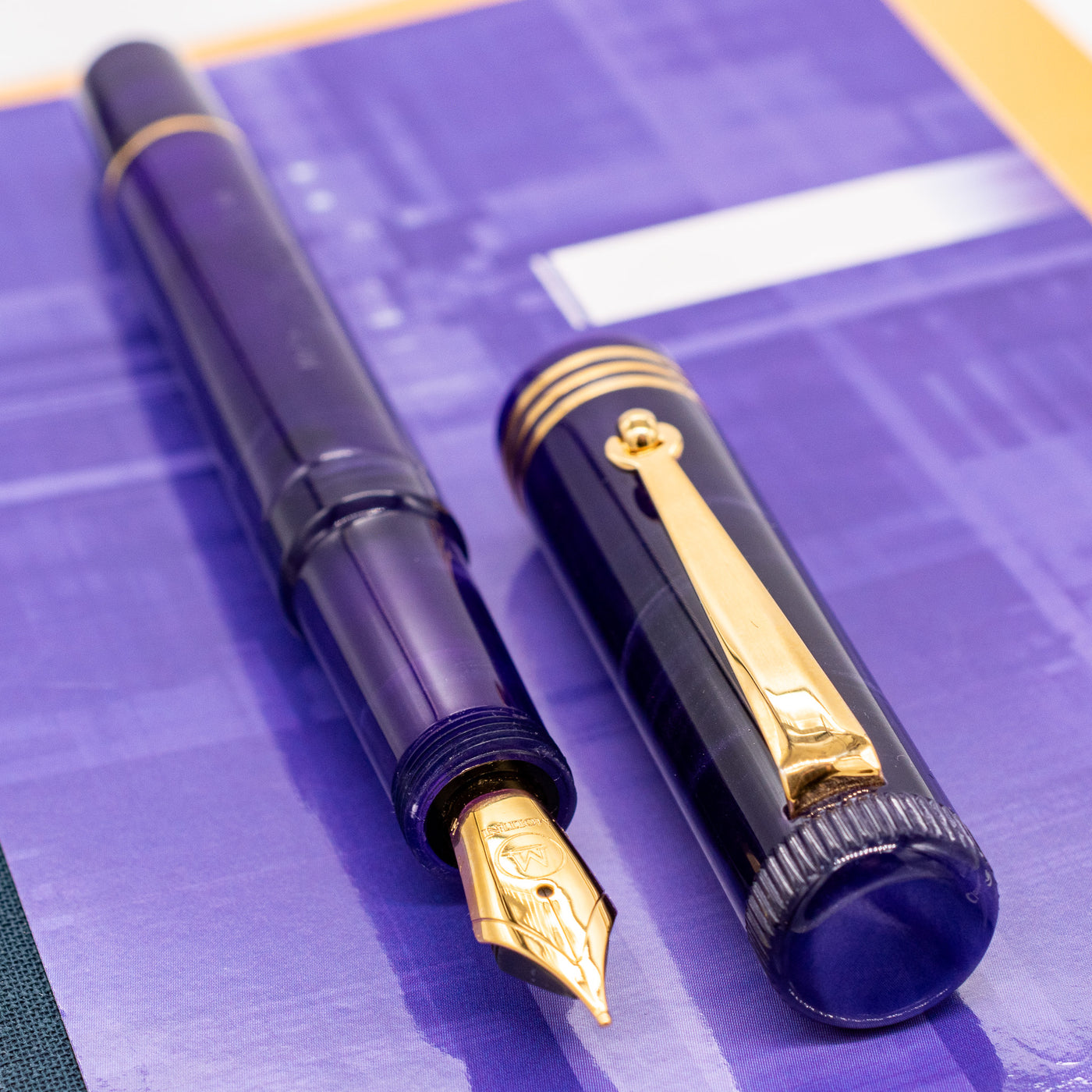 Molteni Modelo 60 Fountain Pen - Deep Amethyst gold trim