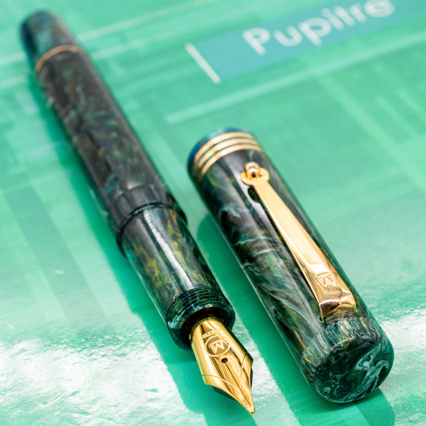 Molteni Modelo 60 Fountain Pen - Evergreen gold trim