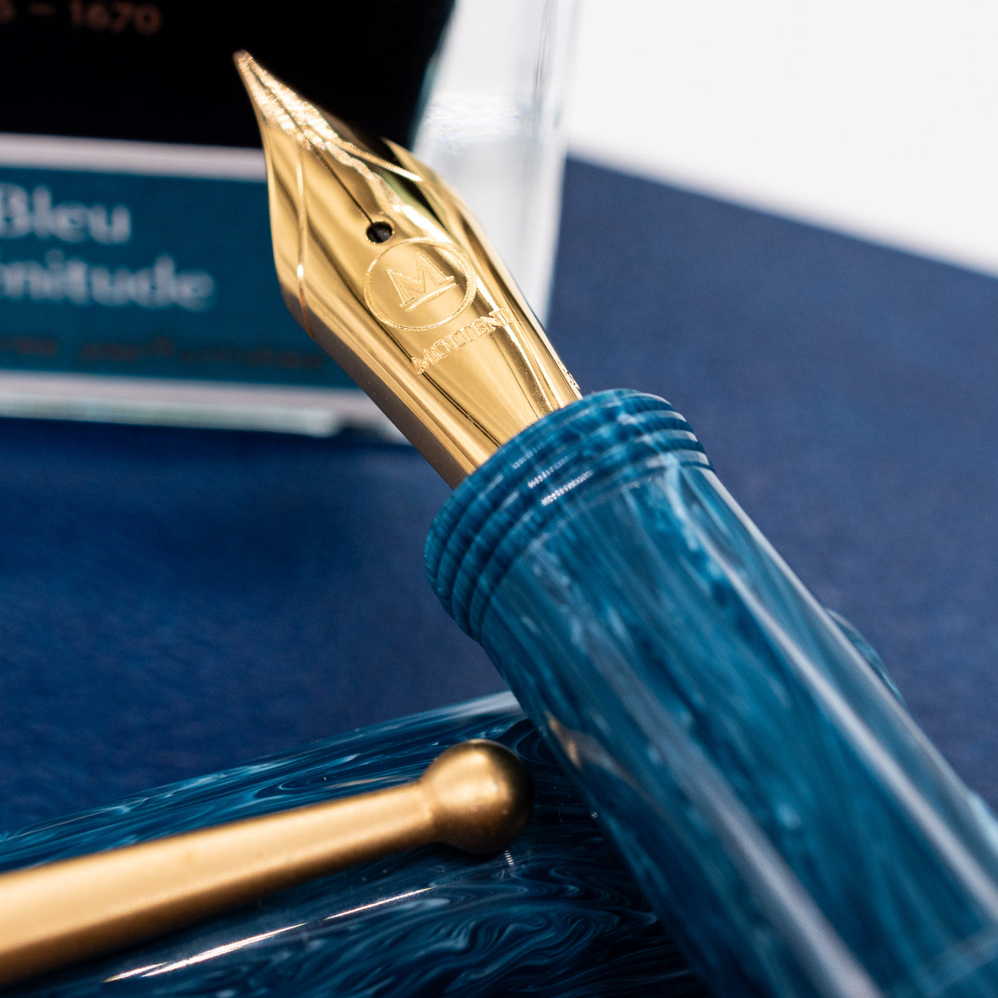 Molteni Modelo 88 Fountain Pen - Capri Blue stainless steel nib