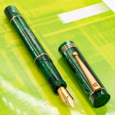 Molteni Modelo 88 Fountain Pen - Spaghetti Verde gold trim