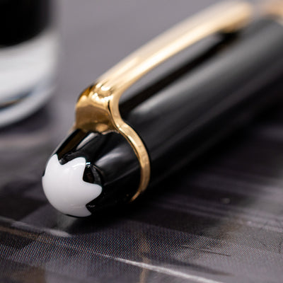 Montblanc Meisterstuck 116 Mozart Black Gold Ballpoint Pen Cap Top