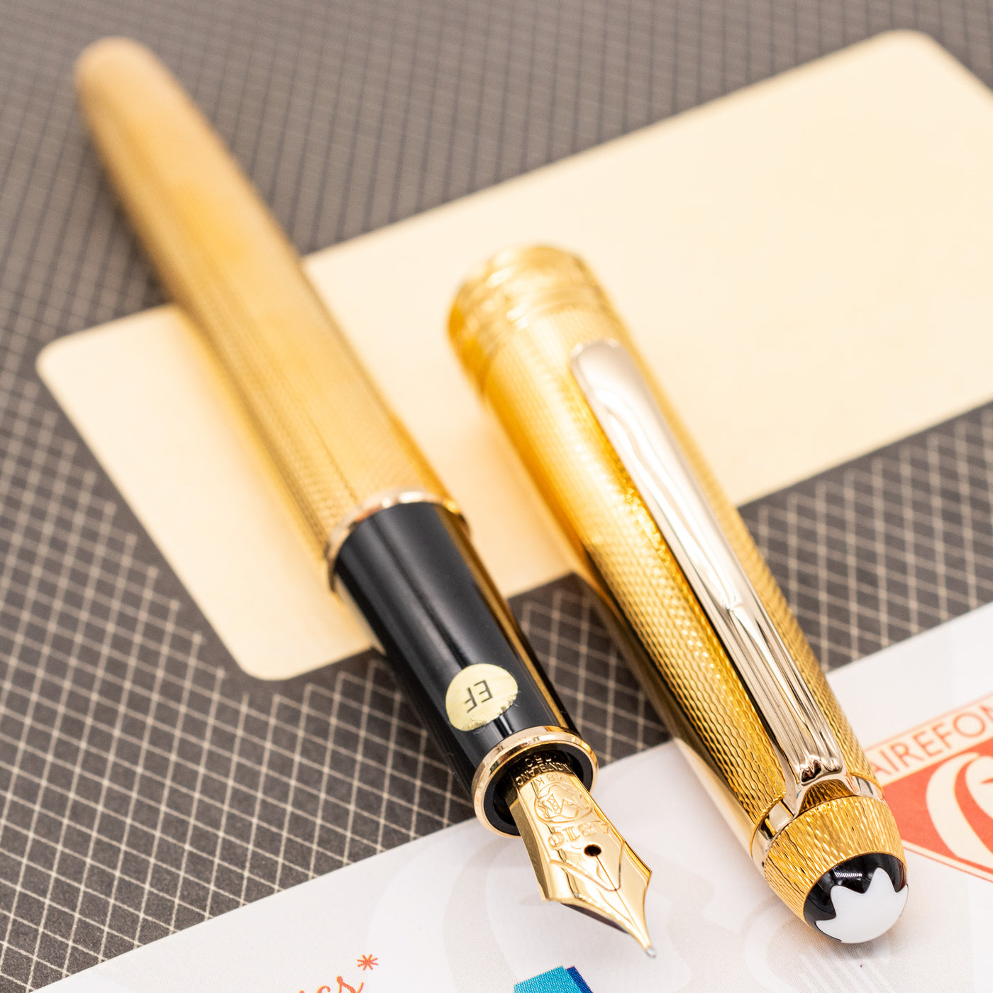 Montblanc Meisterstuck 144 Gold Barley Fountain Pen Gold Trim