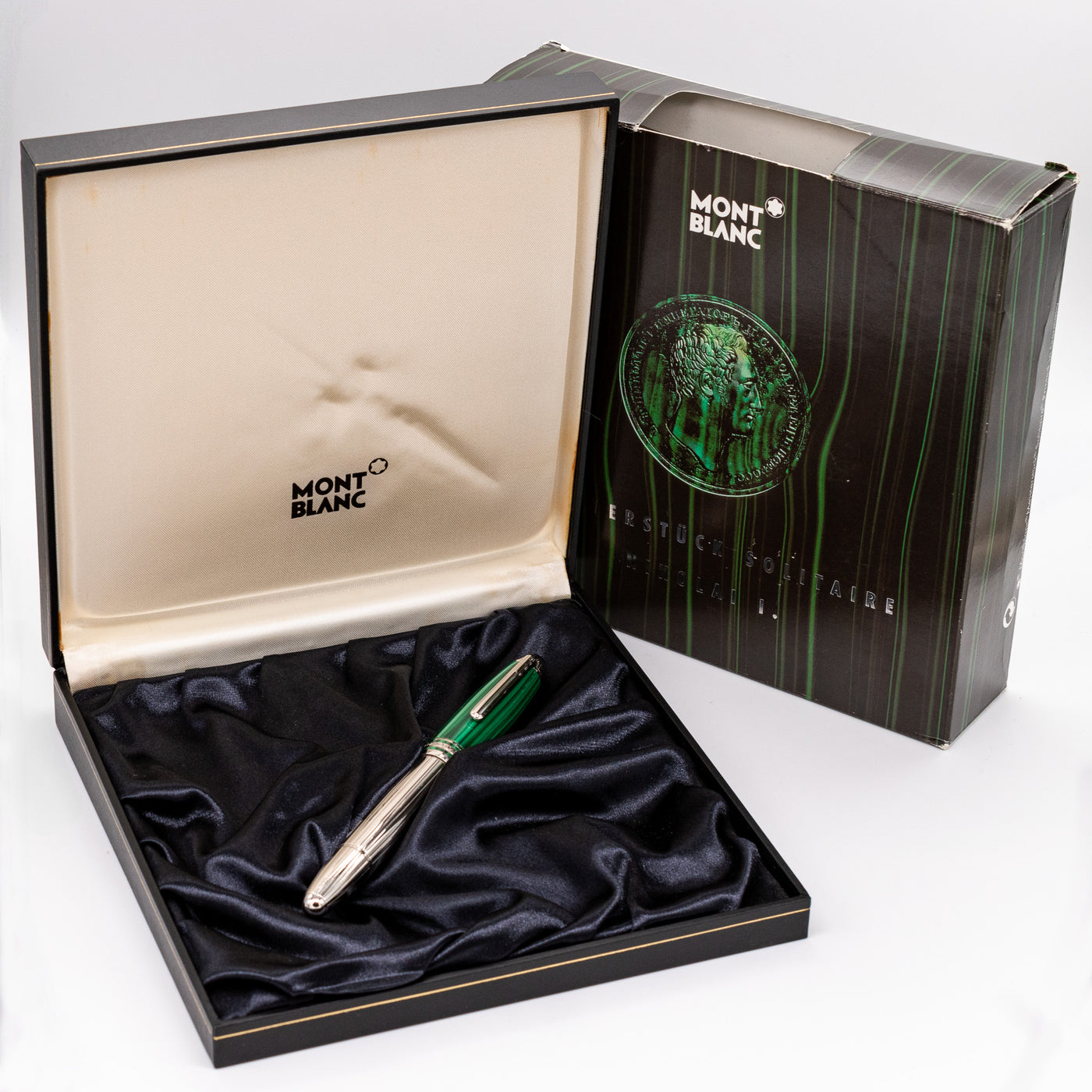 Montblanc Meisterstuck 146 Solitaire Czar Nikolai I Platinum LeGrand Fountain Pen packaging