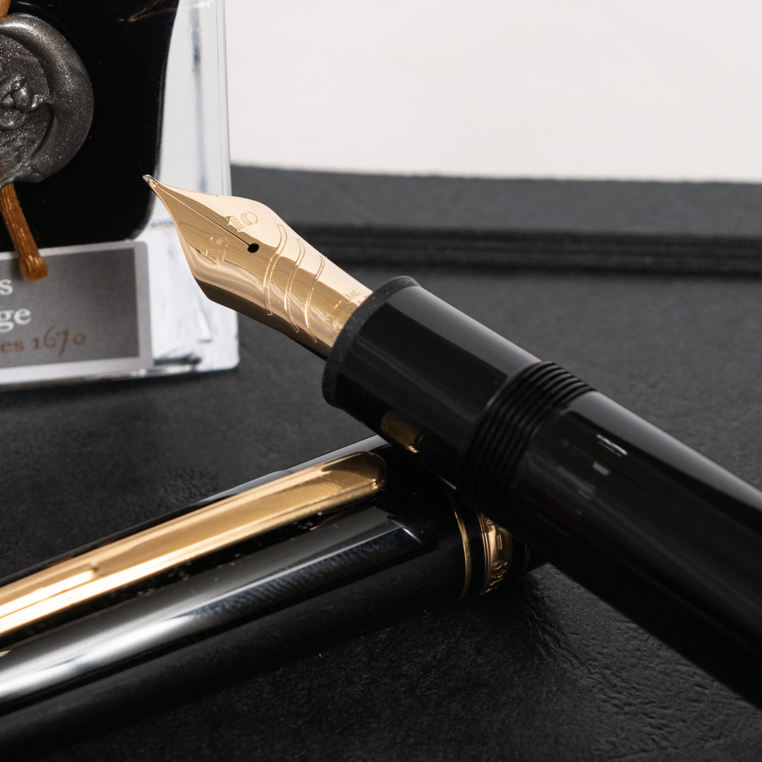 Montblanc Meisterstuck 149 Black Gold Fountain Pen Calligraphy Cur Truphae