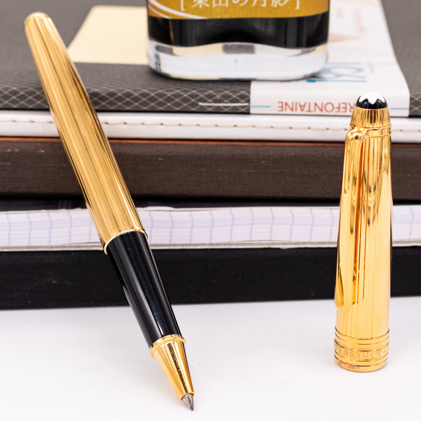 Montblanc Meisterstuck 163 Solitaire Gold Pinstripe Rollerball Pen