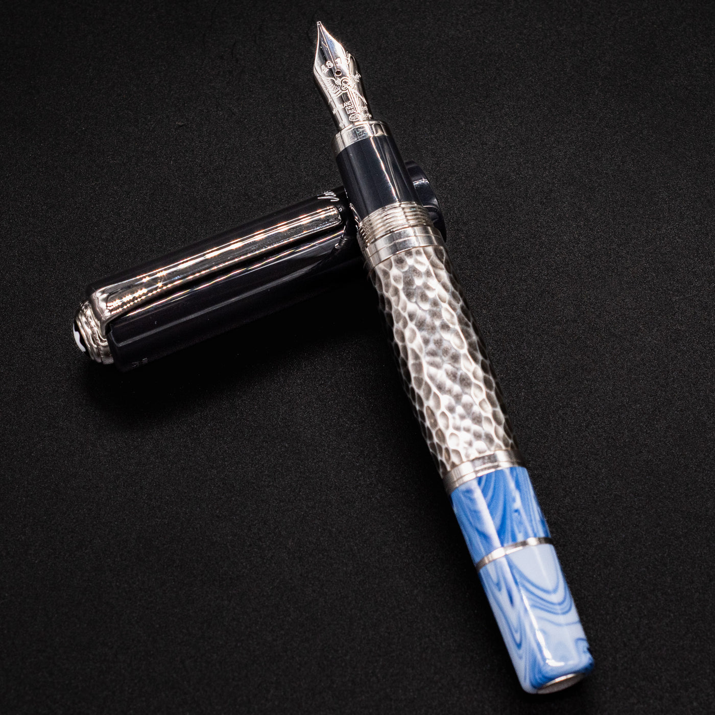 Montblanc Writer's Edition Leo Tolstoy Fountain Pen blue and silver