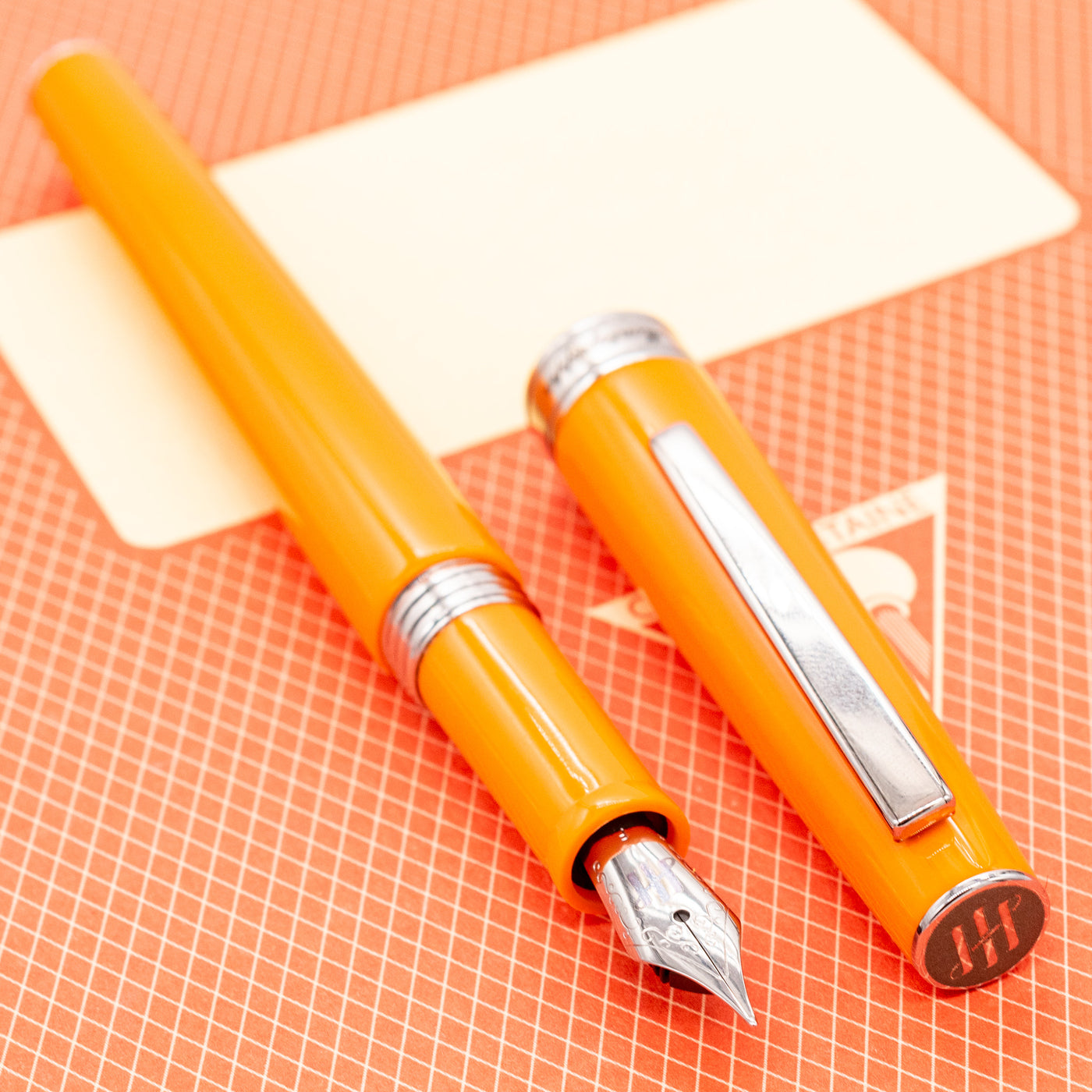 Montegrappa Armonia Fountain Pen Orange Silver Trim