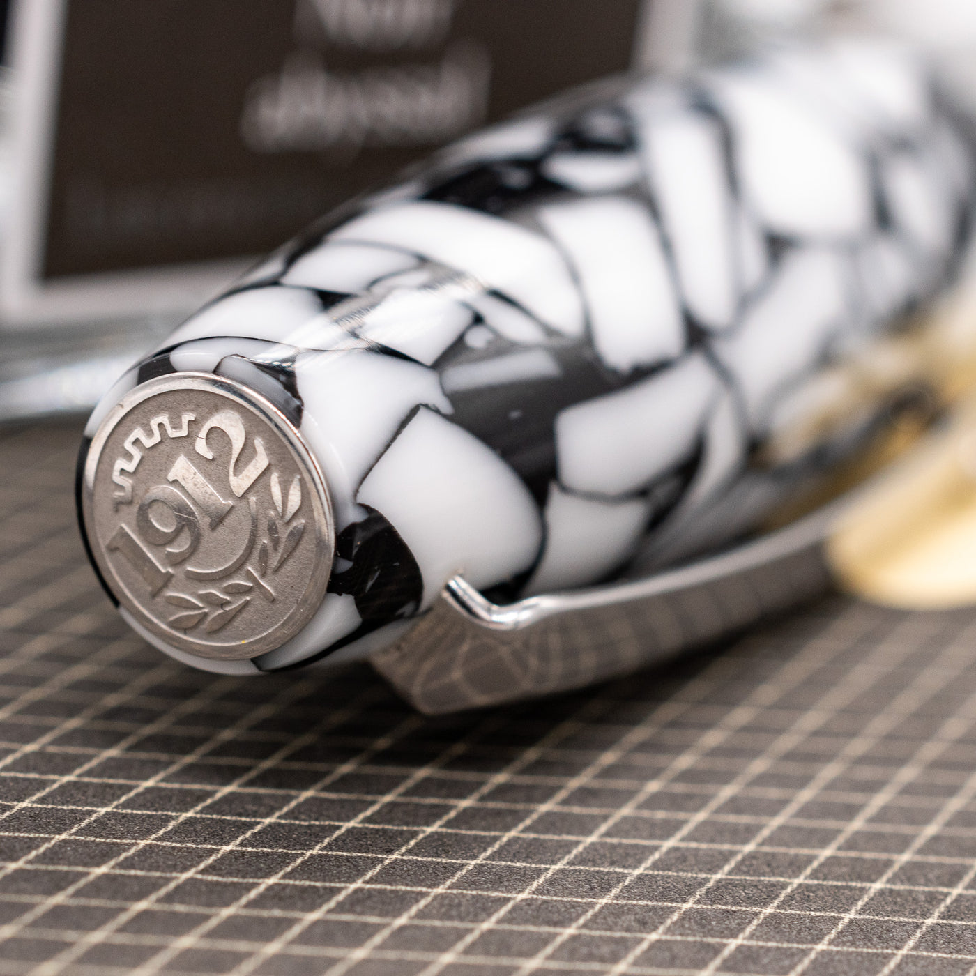 Montegrappa Fortuna Mosaico Rome Rollerball Pen cap top