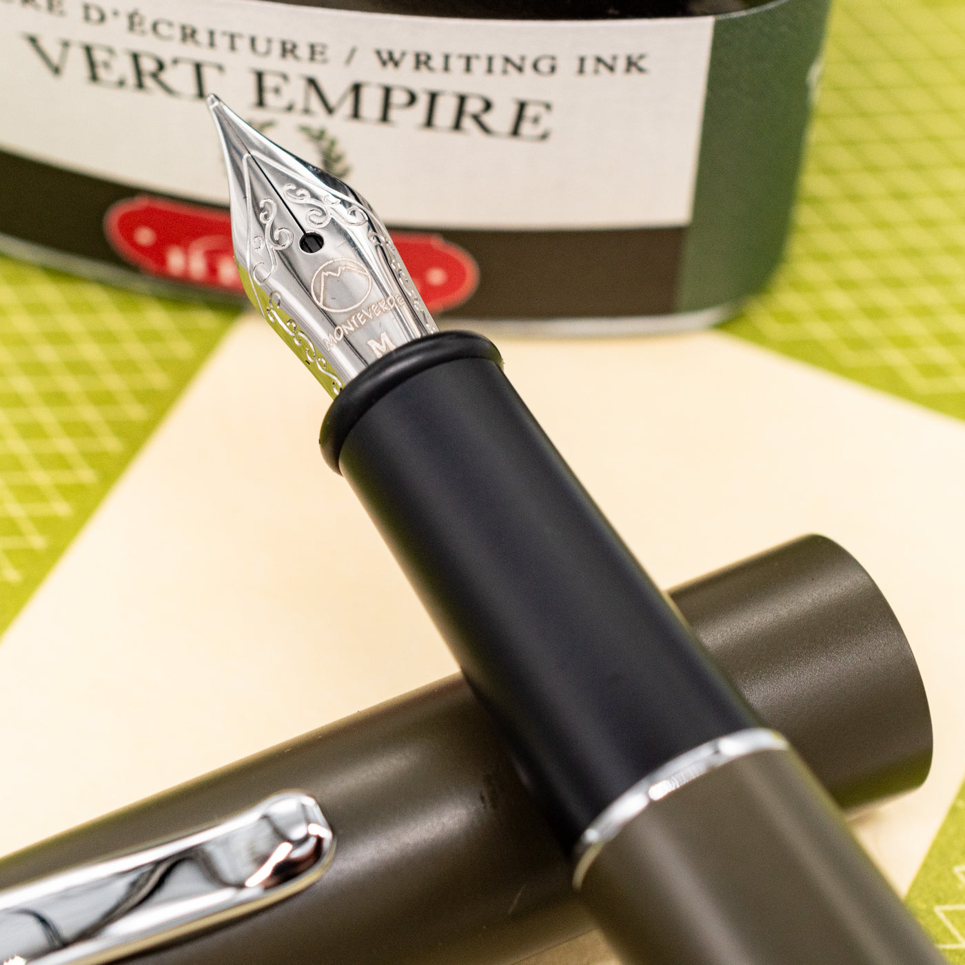 Monteverde Dakota Fountain Pen Military Green Stainless Steel Nib