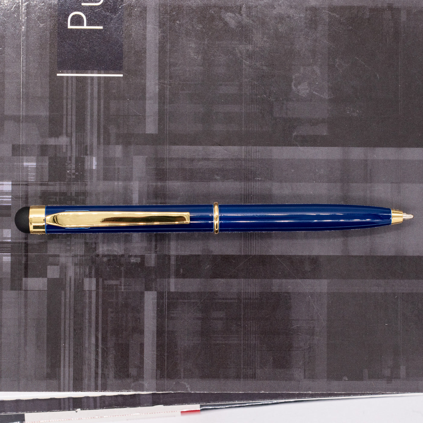 Monteverde Poquito Ballpoint Pen with Stylus - Classic Blue gold trim