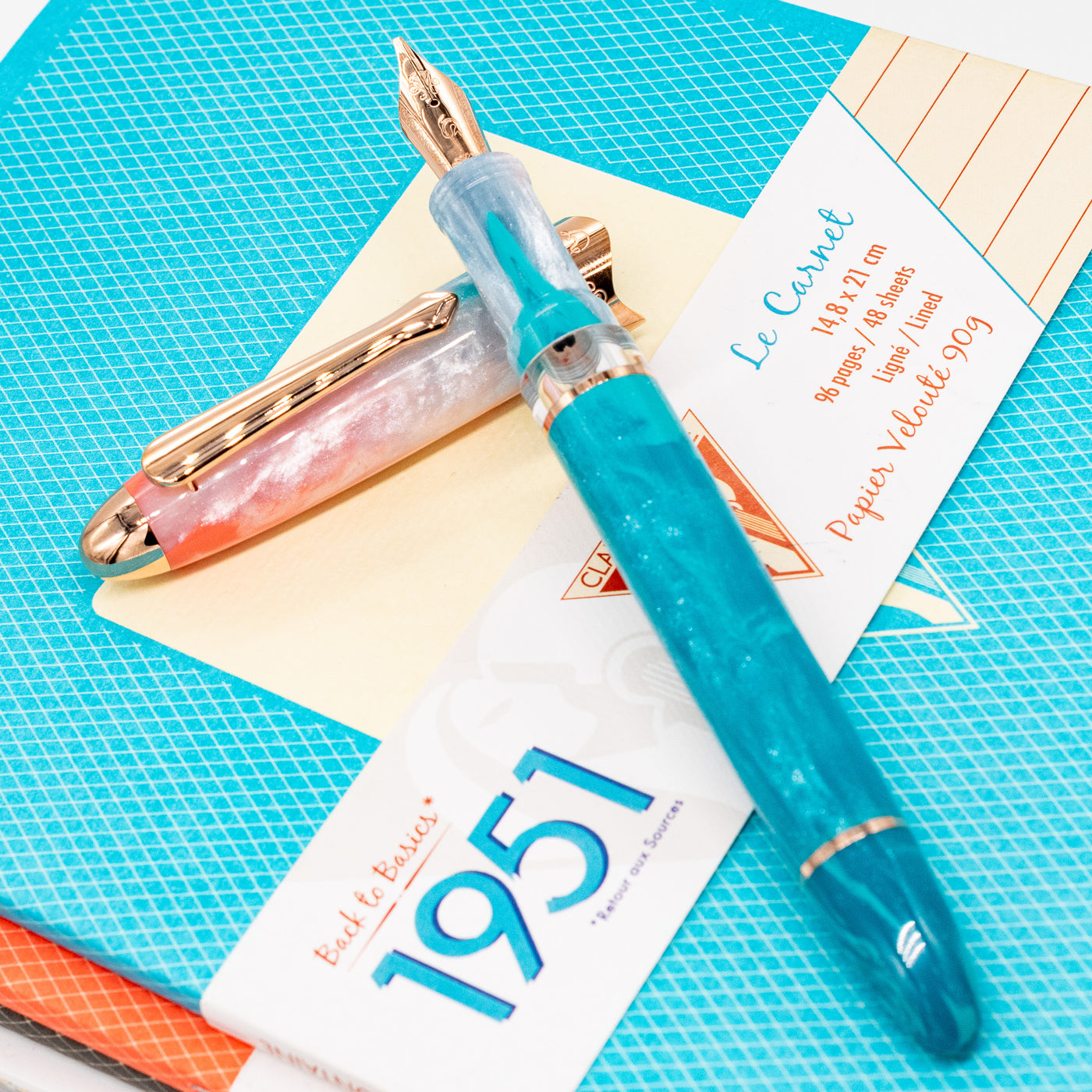 Nahvalur Horizon Fountain Pen - Dawn turquoise